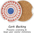 AD Car Coasters Set of 6 Drink- Absorbing Round Ceramic Stone Coaster with a Finger Notch for Easy Removal Cork Base for Auto Cupholder Accessorie...