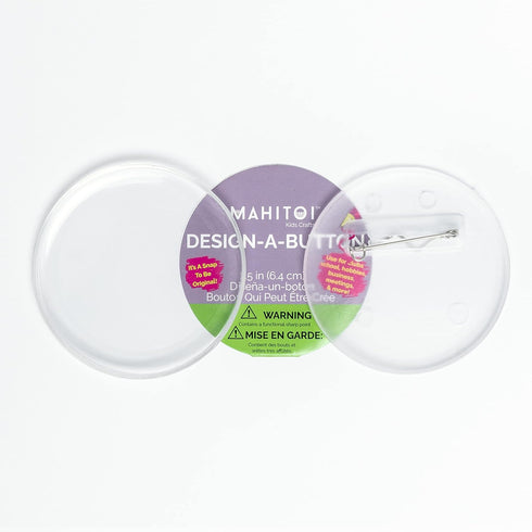 12 Buttons to Design 2.5" Diameter Clear, Pop & Place Your Insert, Pin Back on Clothes, Hats, Bags, for Kids & Adults, Athlete and Events Support,...