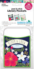 Barker Creek Peel & Stick Library Pockets, Petals & Prickles, 3 Designs, Great for Holding Library, Index, and Flash Cards, Hall Passes, Recipes, ...