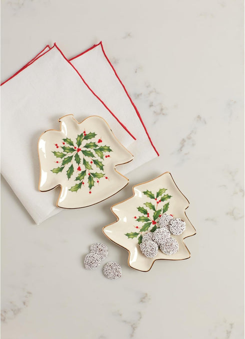 Lenox 879592 Holiday Tree Shaped Party Plate, Christmas Hosting...