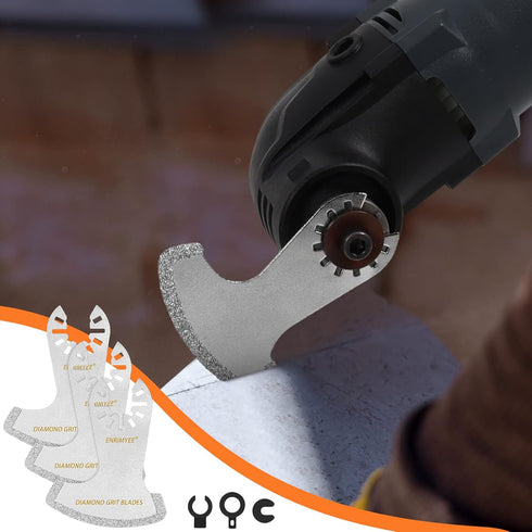 Oscillating Tool Blades, 6 Pcs Oscillating Multi Tool Diamond Segment Swing Semi Circle Grit Grout Mortar Removal Saw Blades (4Pcs)...