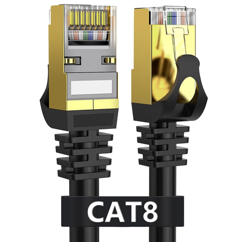 Dacrown Cat 8 Ethernet Cable 25 ft Shielded, Indoor&Outdoor, Heavy Duty High Speed Direct Burial 26AWG Network Wire, 40Gbps 2000Mhz SFTP Patch Cor...