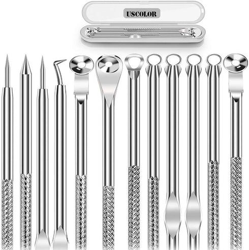 6PCS Dual Heads Blackhead Remover, Pimple Comedone Extractor, Acne Whitehead Blemish Removal Kit, Premium Stainless Steel, Risk Free for Face Skin...