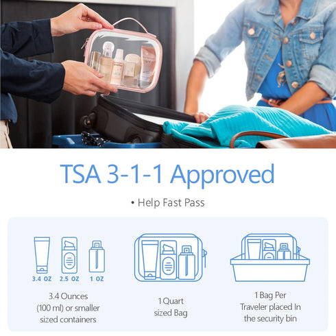 PACKISM Clear Toiletry Bags - 2 Pack Clear Makeup Bags with Handle Large Opening, Waterproof Clear Cosmetic Bags Fit Carry-on Travel Essentials, T...