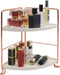 2-Tier Bathroom Countertop Organizer - Vanity Tray Cosmetic & Makeup Storage- Kitchen Spice Rack Standing Shelf - Corner Storage Shelf, Rose Gold...
