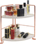 2-Tier Bathroom Countertop Organizer - Vanity Tray Cosmetic & Makeup Storage- Kitchen Spice Rack Standing Shelf - Corner Storage Shelf, Rose Gold...