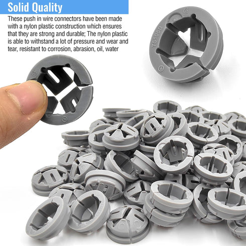 120 Pcs 3/8-1/2 Inch Electrical Box Cable Connectors, Non-Metallic Button Push in Wire Connectors, Electrical Conduit Fittings Junction Box Connec...