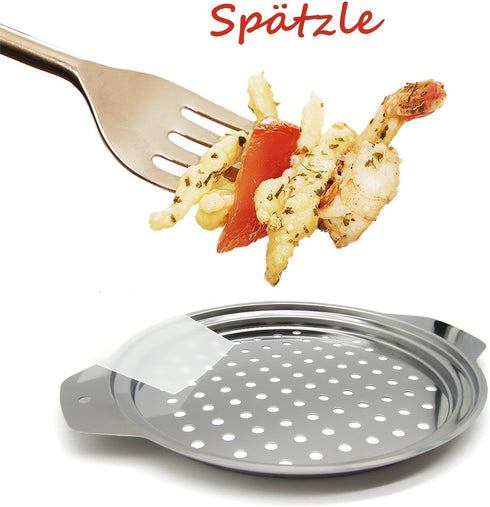 Stainless Steel Spaetzle Maker Lid with Scraper Traditional German Egg Noodle Maker Pan Pot Spaghetti Strainer...