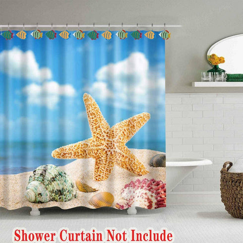 Fish Shower Curtain Hooks Rings for Under The Sea Bathroom Decor, Beach Shower Curtain Hooks, Nautical Shower Curtain Hooks, Decorative Shower Cur...