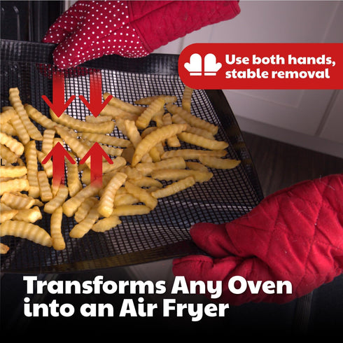 Air Fryer Basket for Oven - Non-Stick Oven Air Fryer Basket - Crisping Sheet for Baking Crisp Pizza, Chips, Fries, & More With Less Oil, Butter or...