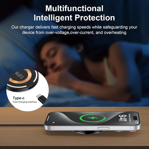 Android Wireless Charger Magnetic Fast Charging Stations Pad Car Phone Charger for iPhone 15 14 13 12,Google Pixel 8 Pro 7 Samsung Wireless Charge...