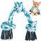 Dog Rope Toys, 3 Knots Chew Rope Toy for Medium and Small Dogs, Natural Cotton Dog Pull Rope for Tug of War and Teeth Cleaning (Blue)...
