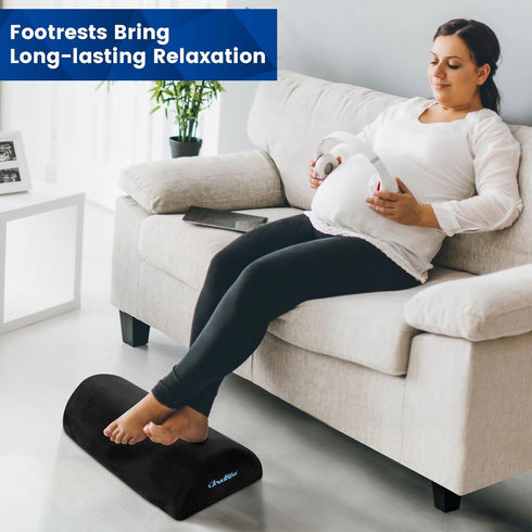Foot Rest for Under Desk at Work,Office Desk Accessories with Soft Foam and Washable Removable Cover, Foot Stool for Office, Car, Home to Foot Sup...