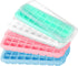 Ice Cube Tray, Soft Silicone Ice Tray with PP Lid, Flexible Ice Cube Trays for Freezer (24 Cubes, Blue)...