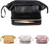 Travel Makeup Bag,Double Layer Cosmetic Bag,Large Zipper Pouch Makeup Organizer Bag,Waterproof Leather Makeup Bag,Portable Leather Toiletry Bag fo...