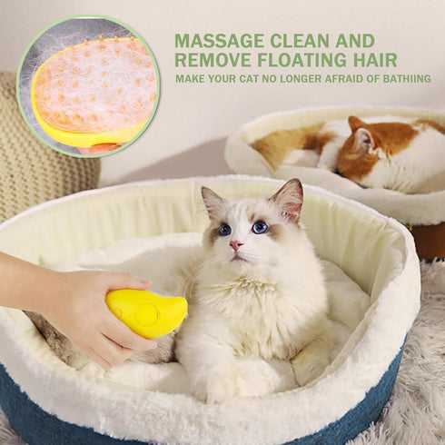 Cat Steam Brush,3 In 1 Self Steamy Cat Brush, Cat Grooming Supplies For Massage,Best Steamy Cat Hair Brush with Water Silicone Steamy Cat Pet Brus...