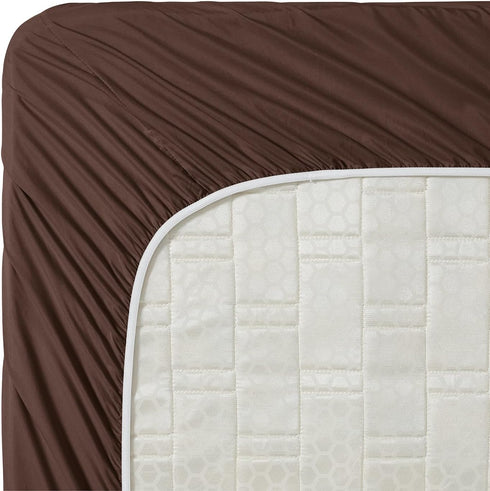 Clara Clark Premier 1800 Series 4pc Bed Sheet Set - Queen, Chocolate Brown...