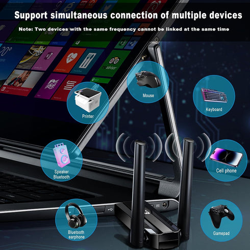 Bluetooth Adapter for PC 5.3, Long Range Bluetooth Dongle 492FT/150M Wireless Transfer Transmitter Receive, USB Bluetooth Adapter Plug & Play for ...