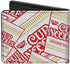 Buckle-Down Men's Foods Wallet, Bifold, Nissin Noodles Cups Stacked White Red Dark Yellow, Vegan Leather, 4.0" x 3.5"...