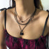 Stacked Necklaces for Women Black Lock Chains Heart Grunge Layered Necklace Aesthetic Pendant Multilayer Choker...