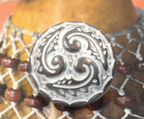 Bezelry 12 Pieces Ferns Swirl Domed Metal Shank Buttons. 18mm (11/16 inch) (Copper White Patina)...