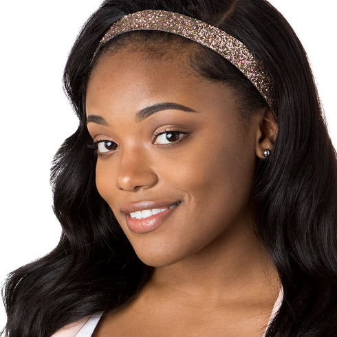 Hipsy Adjustable No Slip Wide Bling Glitter Headband 3-packs for Women Girls & Teens (Princess/Peacock/Rose Gold)...