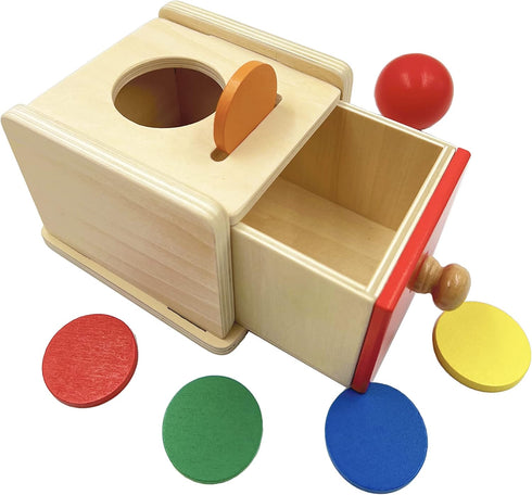 Dailyfunn Montessori Toys Coin&Ball 2-in-1 Drop Box Object Permanence Box for Infant Baby Preschooler 6-24 Months...