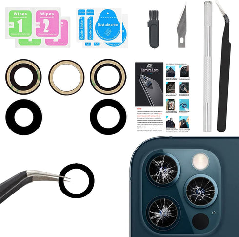 Camera Lens Replacement for iPhone 13 Pro & 13Pro Max, GVKVGIH Back Camera Len Glass Replacement with Double-Sided Adhesive & Repair Tool Kit......