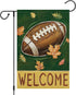 Fall Football Welcome Garden Flag 12 x 18 Inch Vertical Double Sided Burlap, Autunm Leaves Yard Flags for Yard Thanksgiving Holiday Outside Outdoo...