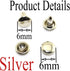 120pcs 6x6mm Silver Double Cap Rapid Rivets Round Head Decorative Rivets DIY Leather Craft Studs 1/4 inch...