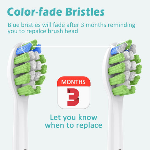 Replacement Toothbrush Heads for Philips Sonicare Replacement Heads, Compatible with Phillips Sonicare Snap-on Electric Tooth Brushes, Aseptic Pac...