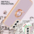 Compatible with Samsung Galaxy S21 Case, Finger Ring Holder Case Rose Gold Plating Design for Women Girls Rotating Holder Kickstand Magnetic Shock...