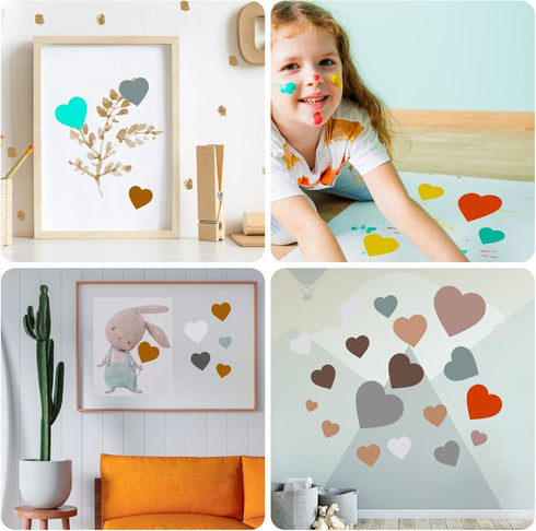 16 PCS Large Heart Stencil Heart Stencils Different Sizes for Painting Template Heart Stencil for Crafts Plastic 5 Point Heart Templates for Fabri...