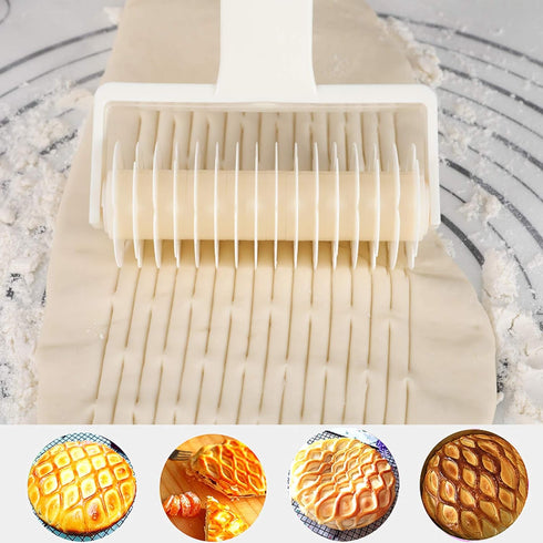 Lamoutor 2Pcs Lattice Roller Cutter Pastry Cutter Roller DIY Baking Tool for Dought Cookie Pie Pizza Bread Pastry...