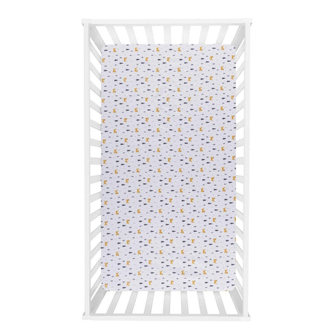 Sammy & Lou Pine Fox 2-Pack Microfiber Fitted Crib Sheet Set, Fits Standard Crib Mattress 28 in x 52 in; Fully Elasticized,...