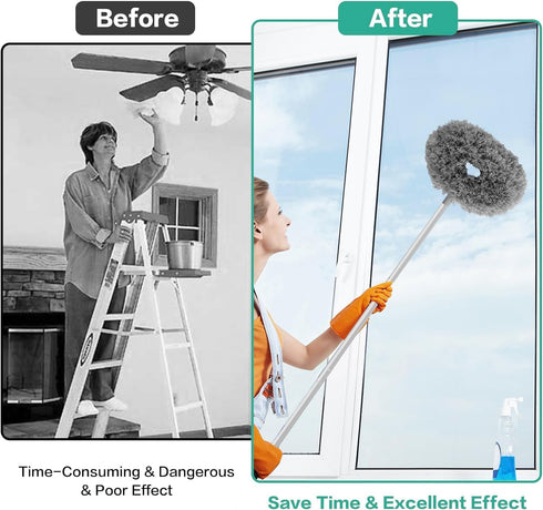 Washable Ceiling Fan Cleaner from 13 to 50 Inch Microfiber Duster with Telescoping Extension Pole, Fit for Cleaning High Ceiling Fan, Furniture, B...