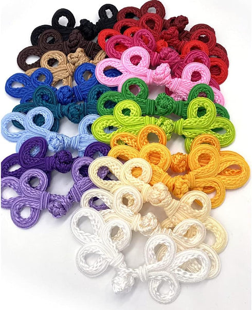 5 Pairs/Pack Chinese Knots Frog Buttons Closure Sewing Buttons Fastener for DIY Sewing (01 Red)...
