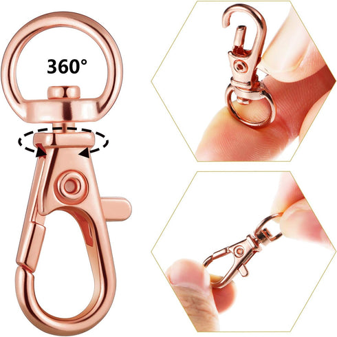 Hotop 100 Pieces Swivel Clasps Set 50 Piece Lanyard Snap Hooks with 50 Piece Key Chain Rings, Lobster Keychain Clip Hooks Lobster Claw Clasps for ...