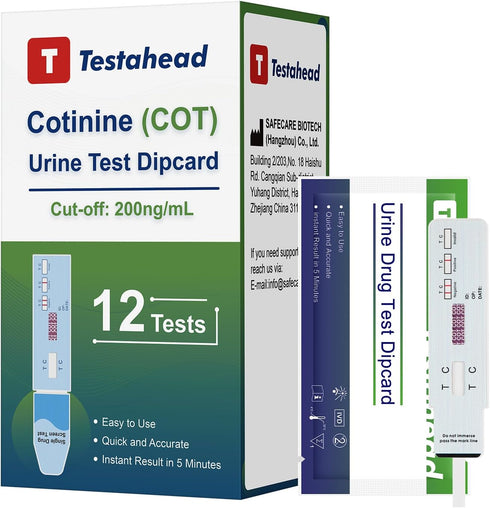 Nicotine Test Kit at Home?Accurate Results in 5 Minutes, 12 Individually Wrapped Pouches...