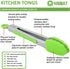 Mini Tongs with Silicone Tips 7 Inch Small Cooking Tongs, Set of 3 (Green)...
