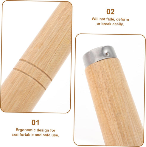 Uonlytech Stockpot Handle Wok Handle Cookware Handle Chef Pot Handle Stockpots Handle Wok Pot Handle Frying Pan Handle Wood Pan Handle Pot Handles...