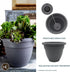 The HC Companies 8 Inch Caribbean Planter - Lightweight Indoor Outdoor Plastic Plant Pot for Herbs and Flowers, Warm Gray...