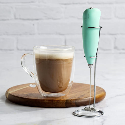 Primula Milk Frother With Stand, Handheld Whisk, Drink Foamer, Mini Blender Mixer For Coffee, Frappe, Bulletproof, Matcha, Espresso. Battery Opera...