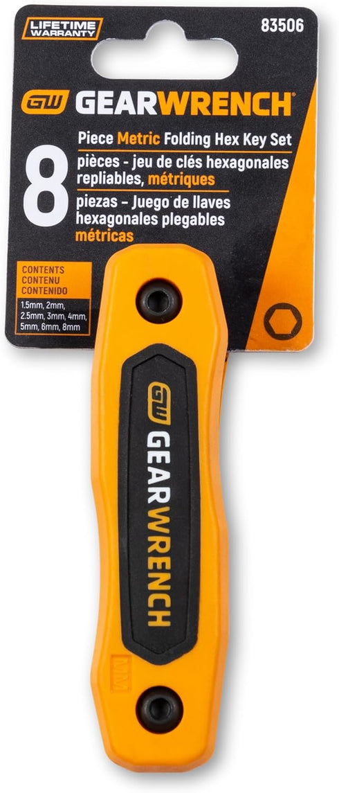 GEARWRENCH 8 Piece Metric Folding Hex Key Set - 83506...