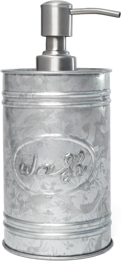 Autumn Alley Galvanized Farmhouse Soap Dispenser Kitchen - Rustic Soap Dispenser for Bathroom - Stainless Steel Pump for Hand Wash, Sanitizer, Lot...