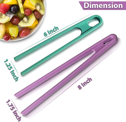 Toaster Tongs - (Set of Two) Silicone Tongs for Cooking - Toast Tongs - Salad Tongs - Cooing Tongs - Rubber Tongs - Plastic Tongs - Mini Tongs - S...
