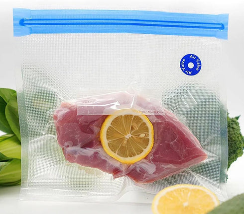 Reusable Vacuum Food Storage Sealer Bags, 11Pcs Food Vacuum Sealer Set for Kitchen(10 Bags with 1 Hand Pump)...