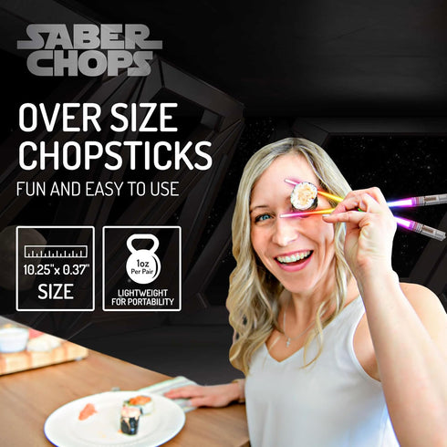 LIGHTSABER CHOPSTICKS LIGHT UP STAR WARS CHOPSTICK LED Glowing Light Saber Chop Sticks REUSABLE Sushi Sabers Cool Fun Geeky STARWARS Chop Stick Se...