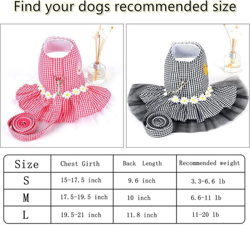 Outdoor Pet Clothes Dog Harness Dress Poodle Bichon Frise Pomeranian Schnauzer Dog Clothing Princess Costumes Pet Skirt Dropship (L,Pink)...