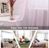 KEQIAOSUOCAI 2 Pieces Baby Pink Girls Room Sheer Curtains for Nursery Kids Rod Pocket Sheer Voile Panels Drapes for Wedding Party Bedroom Living R...